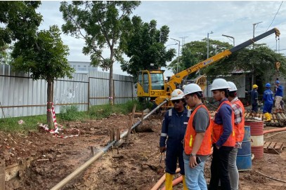 Pekerjaan Horizontal Drilling Direction (HDD) pada Paket Pembangunan Jaringan Perpipaan Transmisi Sistem DC Cilincing Segmen 2, Sistem Hilir Tahap I SPAM Regional Jatiluhur I, Provinsi DKI Jakarta